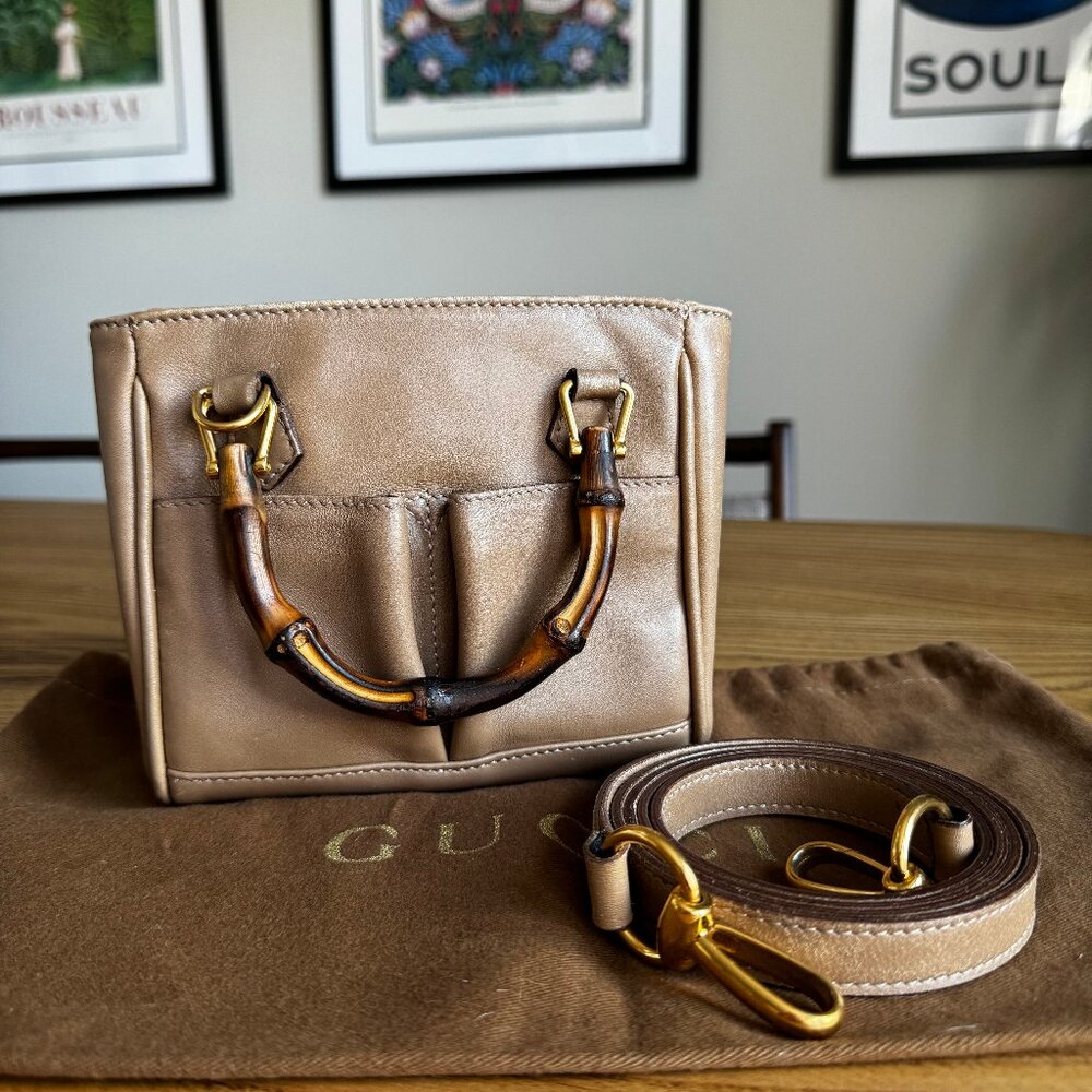 Vintage Gucci Mini 2-Way Bag with Bamboo Handles